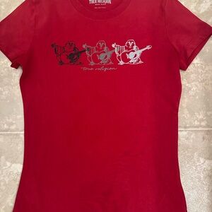 True Religion Red Tee with Graphic Design